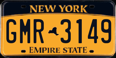 NY license plate GMR3149