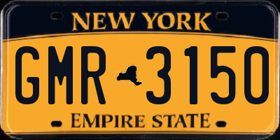 NY license plate GMR3150