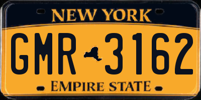 NY license plate GMR3162