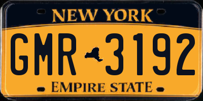 NY license plate GMR3192