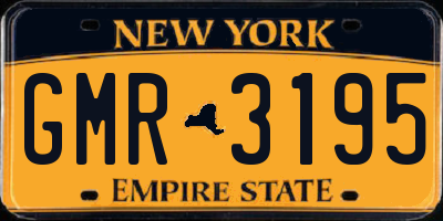 NY license plate GMR3195