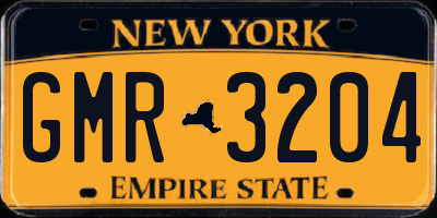 NY license plate GMR3204