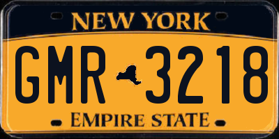 NY license plate GMR3218