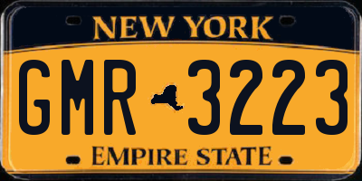NY license plate GMR3223