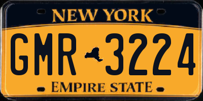 NY license plate GMR3224