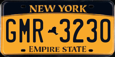 NY license plate GMR3230