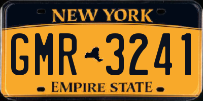 NY license plate GMR3241