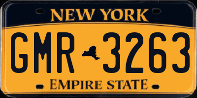 NY license plate GMR3263