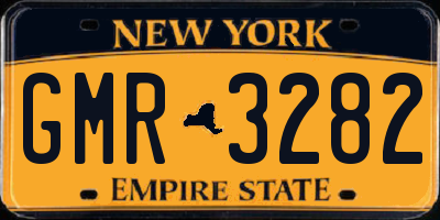 NY license plate GMR3282