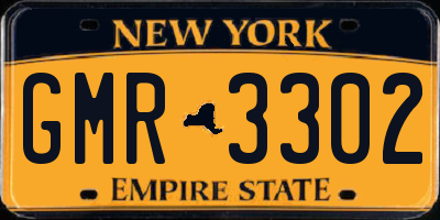 NY license plate GMR3302