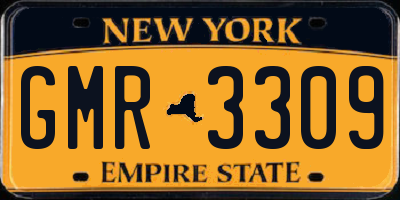 NY license plate GMR3309