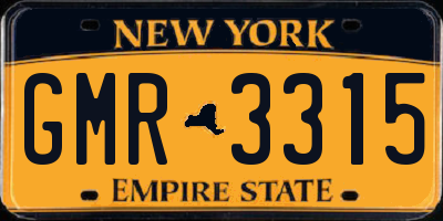 NY license plate GMR3315