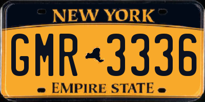 NY license plate GMR3336