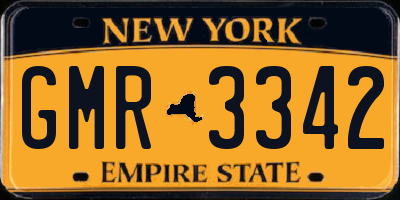 NY license plate GMR3342