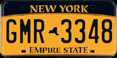 NY license plate GMR3348