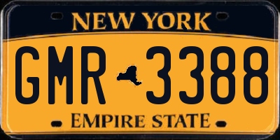 NY license plate GMR3388