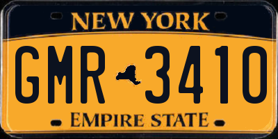 NY license plate GMR3410