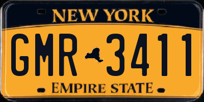 NY license plate GMR3411
