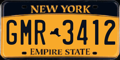 NY license plate GMR3412