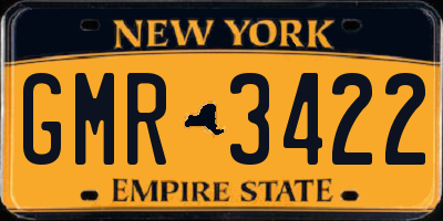 NY license plate GMR3422