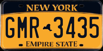 NY license plate GMR3435