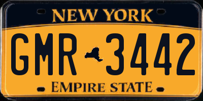 NY license plate GMR3442