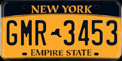 NY license plate GMR3453