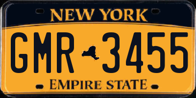 NY license plate GMR3455