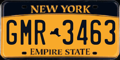 NY license plate GMR3463
