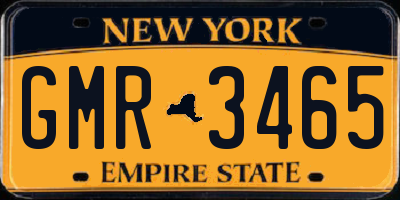NY license plate GMR3465