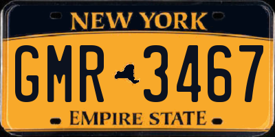 NY license plate GMR3467