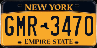 NY license plate GMR3470