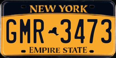 NY license plate GMR3473
