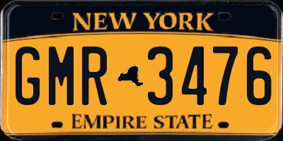 NY license plate GMR3476