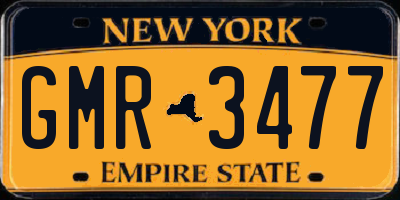 NY license plate GMR3477