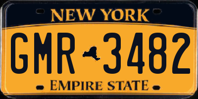 NY license plate GMR3482