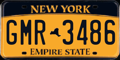 NY license plate GMR3486