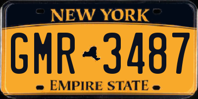 NY license plate GMR3487