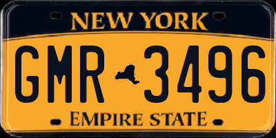 NY license plate GMR3496