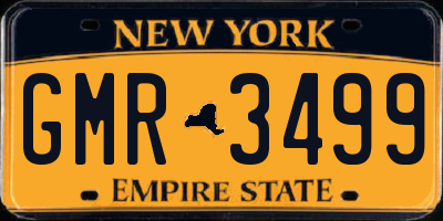 NY license plate GMR3499