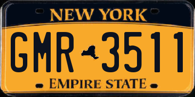 NY license plate GMR3511