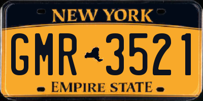 NY license plate GMR3521