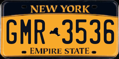 NY license plate GMR3536