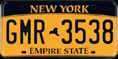 NY license plate GMR3538
