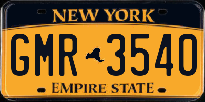 NY license plate GMR3540