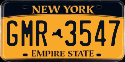 NY license plate GMR3547