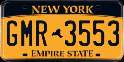 NY license plate GMR3553