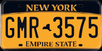 NY license plate GMR3575