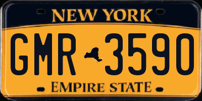 NY license plate GMR3590
