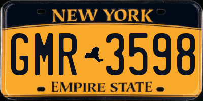 NY license plate GMR3598